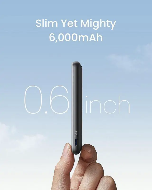 Alt view image 5 of 7 - INIU Magnetic Power Bank, 20W Slim 6000mAh Wireless Portable Phone Charger with Stand, USB C in&Out Powerbank, Compatible with Magsafe, Mag Safe Battery Bank for iPhone 15 Pro Plus Max 14 13 12 etc.