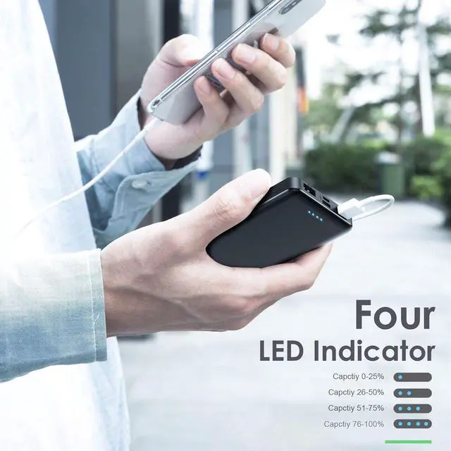 Alt view image 6 of 7 - Portable Charger Power Bank 10000mAh2 Pack Ultra Slim Design Portable Phone Charger with Type C 2 Input & 3 Output Backup Charging External Battery Pack for Smart Phone, Android Phone,Tablet etc.