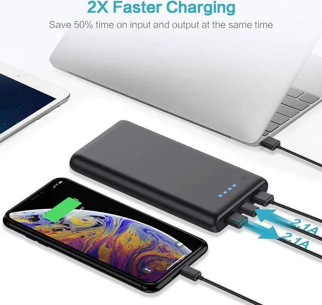 Alt view image 4 of 6 - Portable Charger Power Bank 26800mAh Upgraded Ultra-High Capacity External Battery Packs with 4 LED Indicator 2 Output Ports Battery Backup Cell Phone Charger for USB-powered Smartphone Android Device