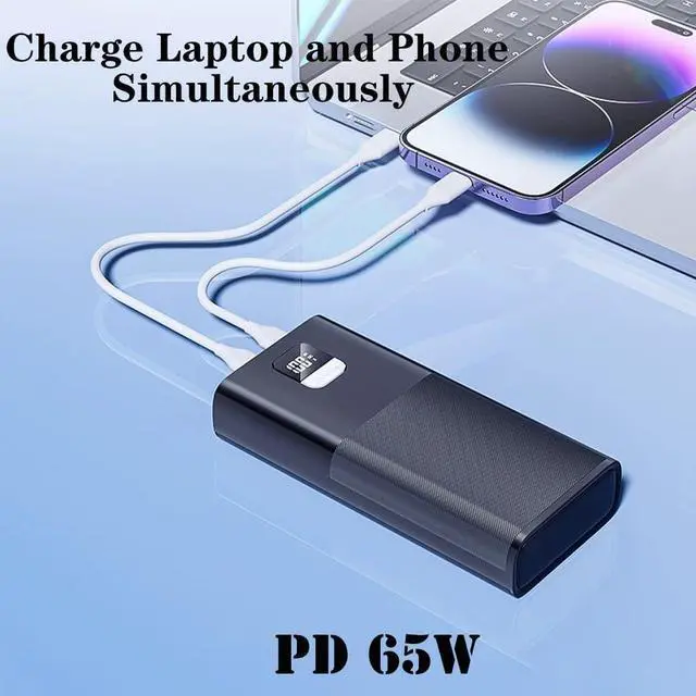 Alt view image 6 of 7 - Power Bank 65W, 24000mAh USB C Fast Charging Laptop Portable Charger, 3-Output Battery Bank, LED Display External Battery Pack for MacBook iPad iPhone 15/14/13 Tablet Steam Deck Dell Samsung Google