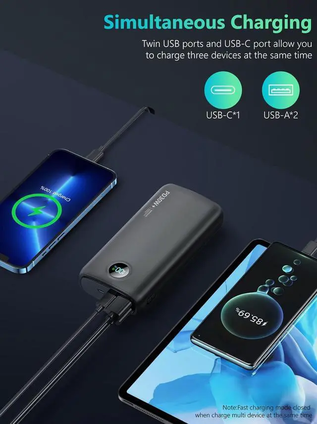 Alt view image 5 of 7 - Portable-Charger-Power-Bank - 40000mAh Power Bank PD 30W and QC 4.0(Dark Black)