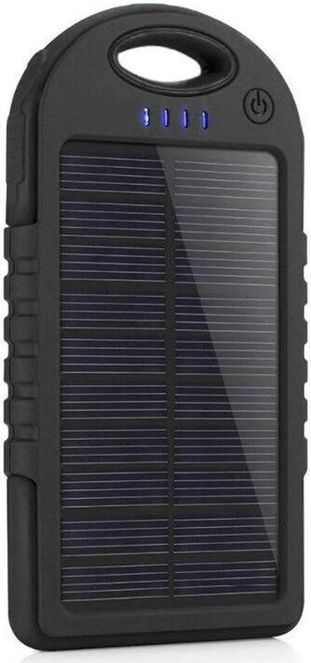 Alt view image 2 of 7 - Portable External 5000mAh Waterproof Solar Charger Dual USB Battery Power Bank