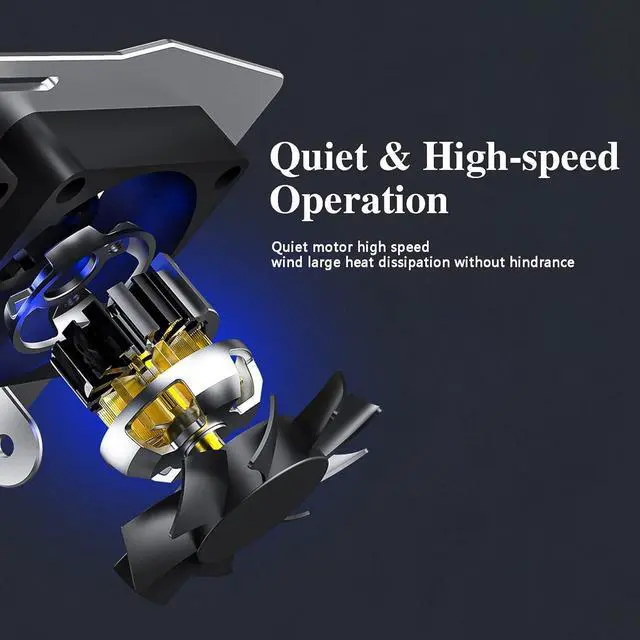 Alt view image 6 of 7 - Eiyikof Adjustable Laptop Stand Riser with 4 Cooling Fans and USB Hub, Tablet Stand Compatible with IPAD,/IPAD PRO,E-Book, Laptop/Notebook Office Desk Stand, Aluminum Alloy Laptop Radiator-Sliver