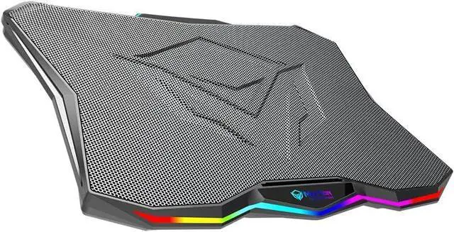 Main image of MEETION Laptop Cooling Pad, RGB Laptop Fan Cooling Pad 15-17.3 Inch, Laptop Cooler Stand with 7 Height Adjustable, Cooling Pad for Laptop with Two USB Port + Light Switch