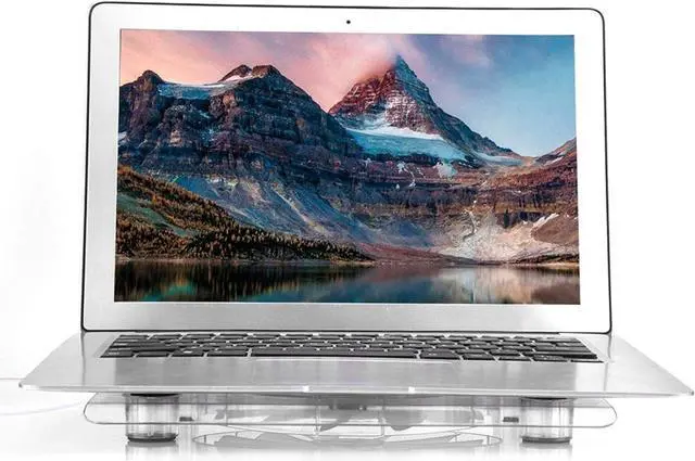 Alt view image 7 of 7 - Demeras Ultra Slim Notebook Fan Cooling Stand, Laptop Cooler Cooling Pad, Cooler Cooling Pad Fans Cooling Base Ultra Quiet USB Cooler Cooling Pad with RGB Lights for Notebook Laptop