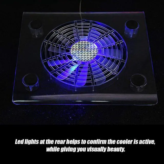Alt view image 5 of 7 - Demeras Ultra Slim Notebook Fan Cooling Stand, Laptop Cooler Cooling Pad, Cooler Cooling Pad Fans Cooling Base Ultra Quiet USB Cooler Cooling Pad with RGB Lights for Notebook Laptop