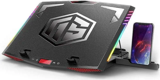 Main image of MeFee RGB Laptop Cooling Pad for 15.6-21 Inch Professional Gaming Laptop Cooler with 6 Quiet Fans and Button Control, Pure Metal Panel Portable Cooler