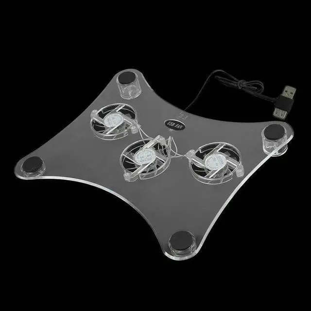 Alt view image 4 of 7 - THE PERFECT PART Gaming Laptop Notebook Cooling Pad | Portable Slim Quiet USB Powered Cooler Stand | 13 Inches Chill Mat with 3 Blue LED Fans - Lap Desk Use