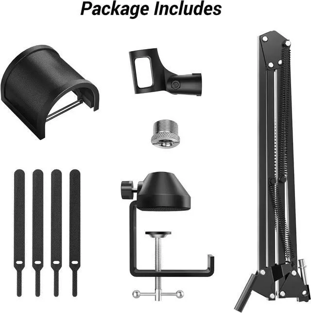 Alt view image 2 of 7 - TONOR Microphone Boom Arm, Adjustable Microfono Stand Mic Arm with Extra-large Pop Filter for HyperX Quadcast Blue Yeti Shure SM7B Rode Razer Seiren Mini SoloCast Elgato Wave, Recording Equipment T10