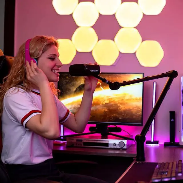 Alt view image 7 of 7 - IXTECH Boom Arm - Adjustable 360° Rotatable Microphone Arm - Sturdy Stainless Steel Mic Arm Desk, Table Stand - Foldable Scissor Arm - Stable Microphone Mount Arms for Radio Studio, Podcast, Gaming