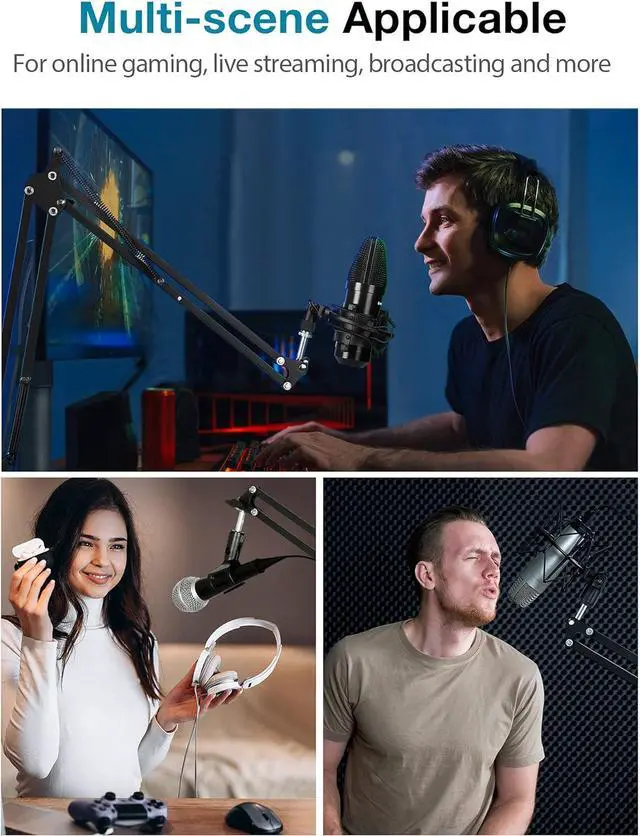 Alt view image 7 of 7 - InnoGear Microphone Arm, Upgraded Mic Arm Microphone Stand Boom Suspension Stand with 3/8" to 5/8" Screw Adapter Clip for Blue Yeti Snowball, HyperX QuadCast SoloCast, Yeti x and other Mic, Medium