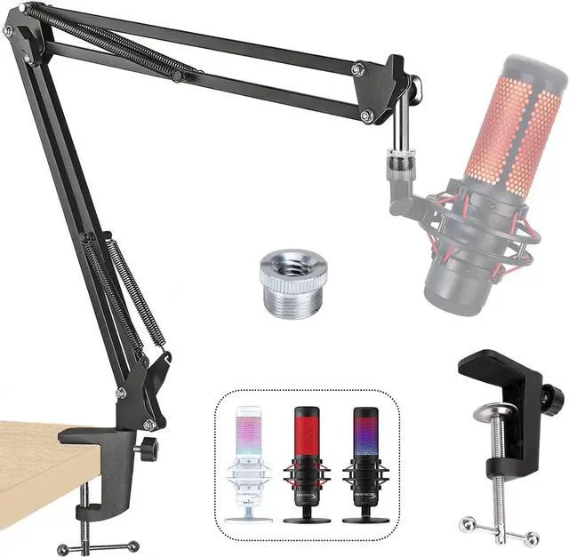 Main image of SUNMON QuadCast Boom Arm Mic Stand, Adjustable Mic Arm with 3/8 to 5/8 Adapter, Metal Microphone Stand Desk for HyperX QuadCast, QuadCast S, Blue Yeti