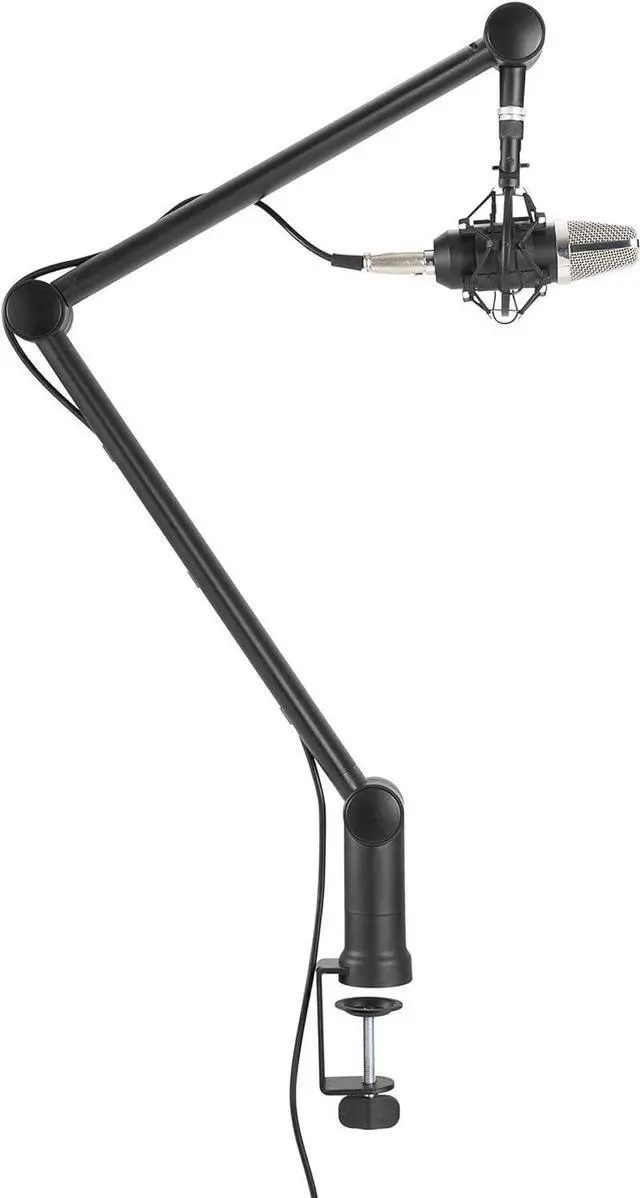 Alt view image 2 of 7 - PrimeCables Boom Arm Mic Stand for Desk Mount 360º Rotatable,Microphone Arm Stand Spring-Assisted Mic Arm 3/8to 5/8Screw Adapter Included for Broadcasting,Studio (Black)