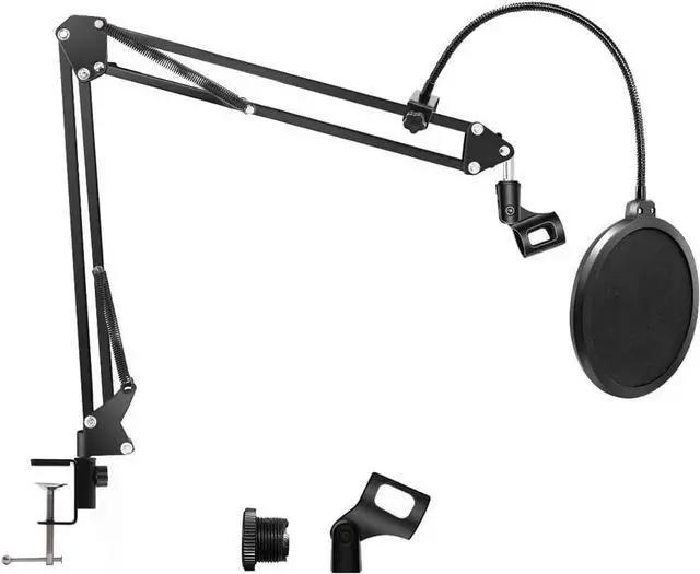 Main image of Duramex (TM) Enhanced Stronger Microphone Suspension Boom Scissor Arm Stand with Pop Filter Max Load at 1.5KG