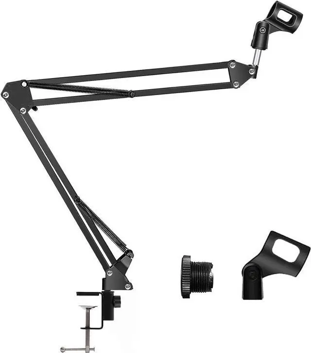Alt view image 2 of 7 - Duramex (TM) Enhanced Stronger Microphone Suspension Boom Scissor Arm Stand with Pop Filter Max Load at 1.5KG