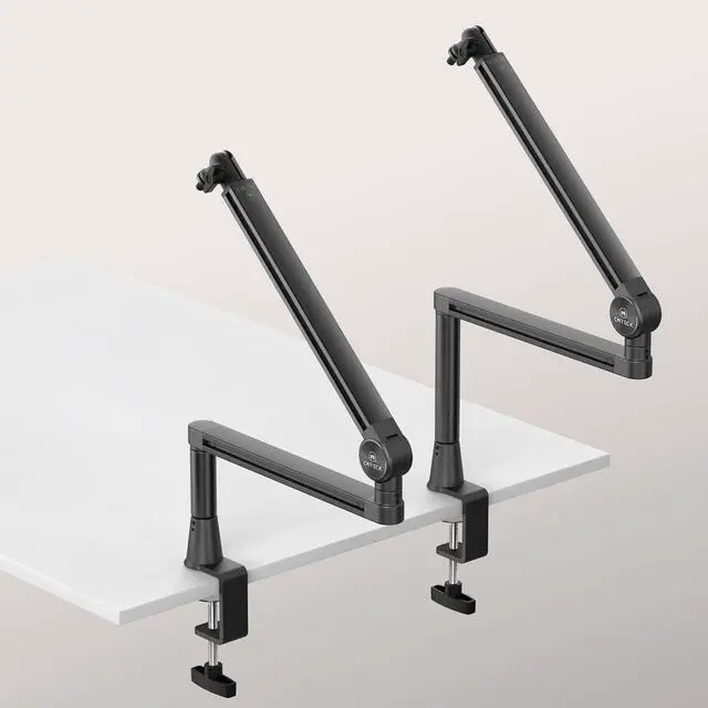 Alt view image 4 of 7 - CMTECK Microphone Boom Arm, 2 Extended Risers, Premium Low Profile Microphone with Cable Management, 360° Rotatable Boom Arm, Sturdy Aluminum Mic Desk for Blue Yeti Shure