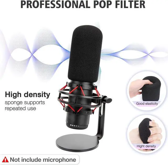 Alt view image 4 of 7 - SUNMON QuadCast Boom Arm Mic Stand with Foam Cover, Adjustable White Microphone Arm Stand for HyperX QuadCast, QuadCast S