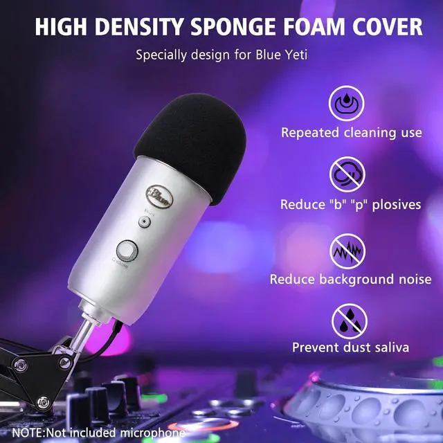 Alt view image 6 of 7 - Blue Yeti Boom Arm Mic Stand with Pop Filter, Compatible with Blue Yeti, Blue Yeti Pro USB Microphone with Cable Sleeve by SUNMON