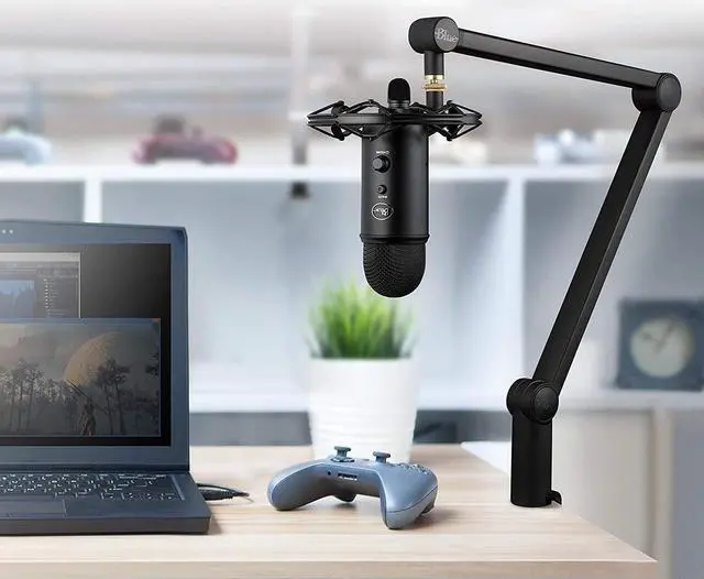 Alt view image 3 of 5 - Blue Microphones Compass Premium Tube-Style Microphone Broadcast Boom Arm with Internal Springs, Desktop Clamp and Built-in Cable Management for Recording, Gaming, Streaming, Podcasting - Black