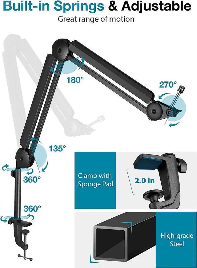 Alt view image 3 of 7 - InnoGear Mic Stand Microphone Stand