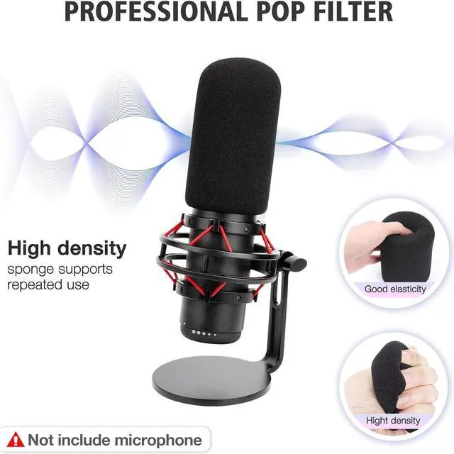 Alt view image 4 of 7 - SUNMON QuadCast Boom Arm with Foam Cover, Adjustable Microphone Mic Stand for HyperX QuadCast, QuadCast S, Rotatable Mic Arm with 3/8 to 5/8 Adapter (Red)