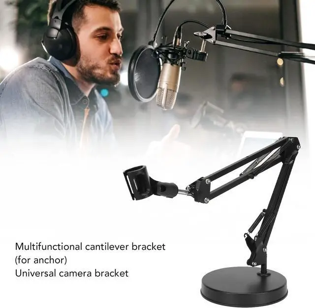 Alt view image 6 of 7 - Microphone Stand, Adjustable Microphone Boom Arm, Mic Boom Arm for Desk, Microphone Arm Desk Stand for Livestream Podcast Gamin