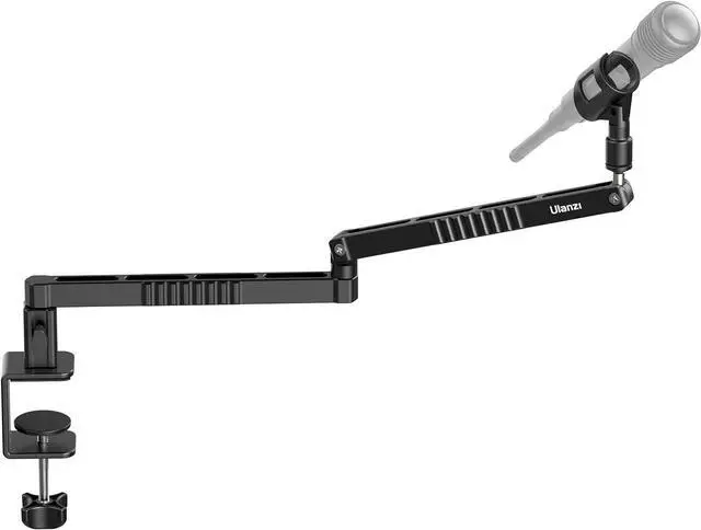 Alt view image 7 of 7 - Upgrade ULANZI LS26 Low Profile Mic Arm, Aluminum 360° Rotatable Foldable Microphone Low Arm Desk Mount for Podcast/Streaming/Gaming/Radio Studio w Mic Clip 1/4" 3/8" 5/8" Screw for Most Mics