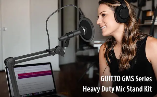 Alt view image 7 of 7 - GUITTO Mic Boom Arm - Upgraded Microphone Arm Stand Heavy Duty Stable Microphone Mount Arms Perfect for Quadcast,Streaming,Gaming,Home Office,Podcast GMS-02