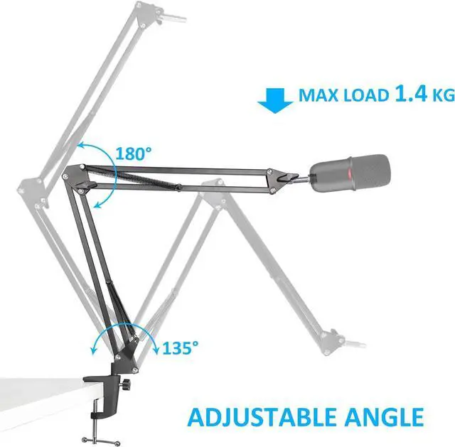 Alt view image 5 of 6 - SUNMON SoloCast Boom Arm Mic Stand, Adjustable Mic Arm Microphone Stand for HyperX SoloCast Gaming Microphone