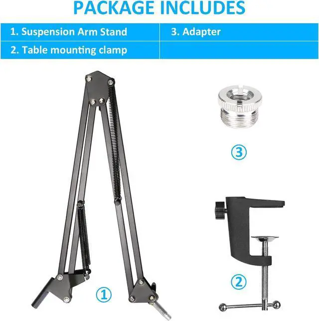 Alt view image 4 of 6 - SUNMON SoloCast Boom Arm Mic Stand, Adjustable Mic Arm Microphone Stand for HyperX SoloCast Gaming Microphone