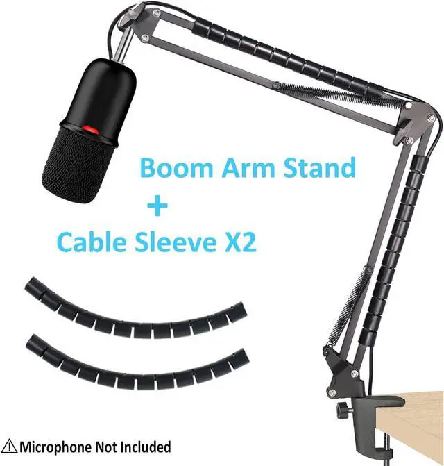 Alt view image 2 of 7 - HyperX SoloCast Boom Arm Microphone Stand YOUSHARES Adjustable Mic Arm Mic Stand with Cable Sleeve Compatible with HyperX SoloCast S Microphone
