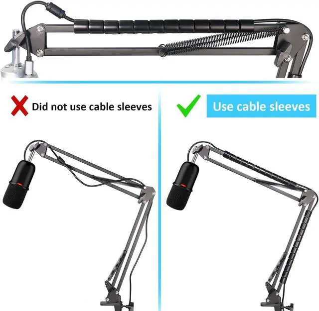 Alt view image 6 of 7 - HyperX SoloCast Boom Arm Microphone Stand YOUSHARES Adjustable Mic Arm Mic Stand with Cable Sleeve Compatible with HyperX SoloCast S Microphone