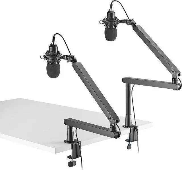 Alt view image 7 of 7 - HumanCentric Low Profile Mic Arm, Adjustable Microphone Boom Arm Desk Mount Ideal for Home Office, Podcasts, Streaming, and Gaming, Space Saving Microphone Arm With Cable Channels Fits 3/8 and 5/8