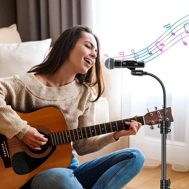 Alt view image 6 of 7 - Mic Stand Boom Microphone Stands Tripod Gooseneck Mic Arm Stand Height Adjustable 3'- 6' with Mic Clips and 3/8" - 5/8" Adapter Microphone stand for Singing Performance Wedding Stage and Mic Mount