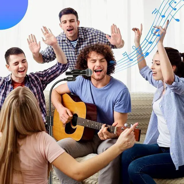 Alt view image 7 of 7 - Mic Stand Boom Microphone Stands Tripod Gooseneck Mic Arm Stand Height Adjustable 3'- 6' with Mic Clips and 3/8" - 5/8" Adapter Microphone stand for Singing Performance Wedding Stage and Mic Mount