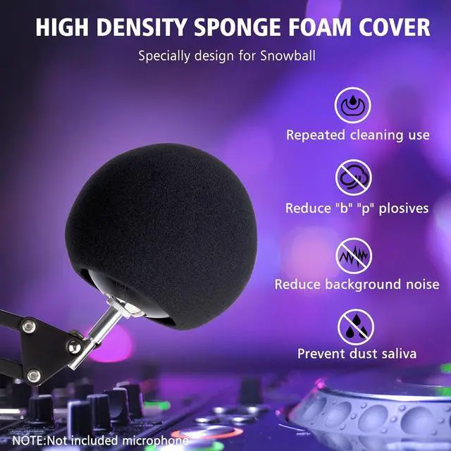 Alt view image 5 of 7 - Blue Snowball Boom Arm Mic Stand with Foam Cover, Compatible with Blue Snowball, Blue Snowball Ice USB Microphone with Cable Sleeve by SUNMON