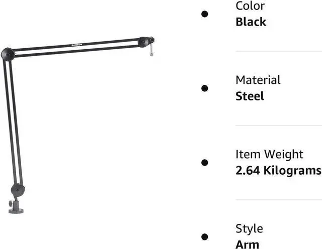 Alt view image 3 of 5 - Samson MBA48-48 Microphone Boom Arm for Podcasting and Streaming (SAMBA48)