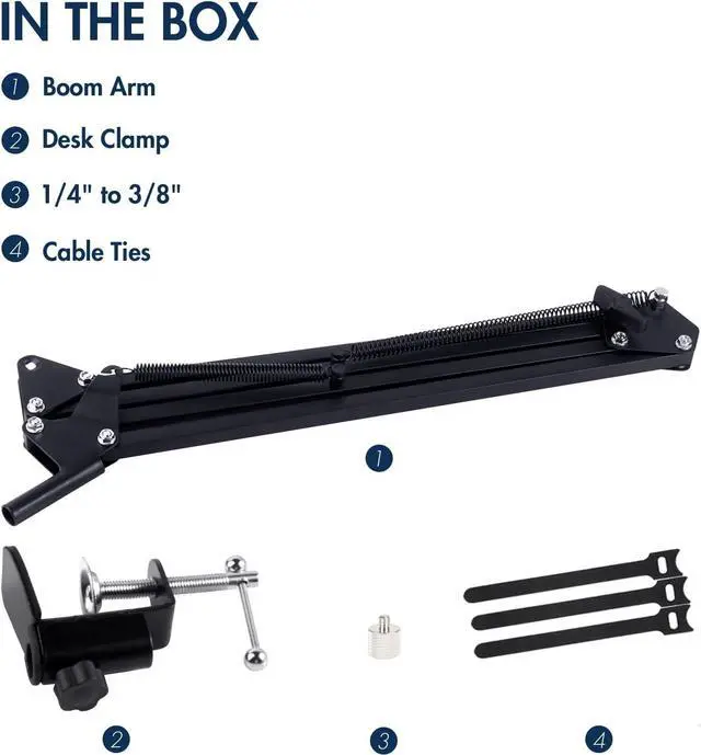 Alt view image 3 of 6 - For Elgato wave mic arm, boom arm Compatible with Elgato wave 3 Microphone, desk stand for Elgato wave1 Mic perfect for Podcasts, Gaming, Recording.