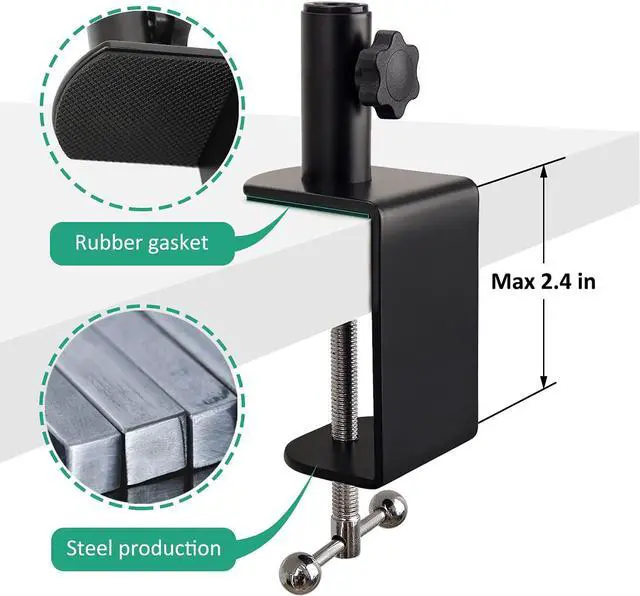 Alt view image 4 of 7 - Rigych SoloCast Mic Boom Arm Stand with Pop Filter, Adjustable Microphone Boom Arm with Upgrade Desk Table Mount Clamp for HyperX SoloCast Condenser Microphone