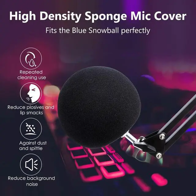 Alt view image 6 of 7 - Blue Snowball Boom Arm with Pop Filter - Snowball MIC Boom Arm Stand with Foam Windscreen for Blue Snowball iCE USB Mic by YOUSHARES