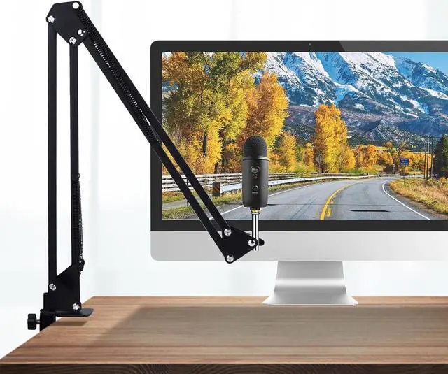 Alt view image 5 of 6 - For Blue Yeti Boom Arm, Mic Desk Stand Compatible with Blue Yeti Nano Microphone, Blue Yeti x Mic Arm Stand Perfect for Podcasts, Gaming, Recording