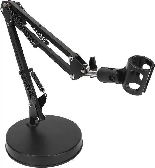 Main image of Desktop Microphone Stand, Adjustable Microphone Tripod Stand with Boom Arm, Shock Mount Mic Arm Stand, 1/4 Screw Hole, for Recording Livestreaming Gaming