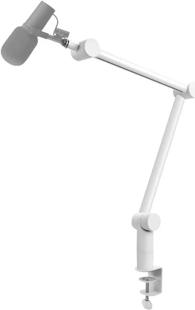Main image of BOMGE Boom Arm Mic Stand - Adjustable Heavy Duty Suspension Boom Scissor Arm Stand with Cable Management Channels, Desk Clamp for Podcasts, Streaming, Gaming, Home Office, Recording (White)