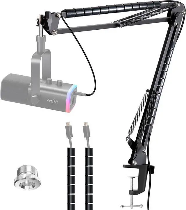 Main image of YOUSHARES Fifine AM8 Boom Arm, Adjustable Fifine AM8 Mic Arm Sturdy Metal Mic Stand with 2 Cable Sleeve, 3/8" to 5/8" Screw Adapter