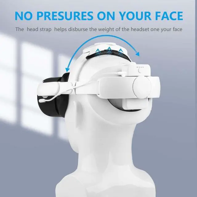 Alt view image 3 of 7 - Head Strap with Battery for Oculus Quest 2, 7500mAh Extend 4-5H Playtime, Adjustable Comfort Elite Head Strap Replacement, Lightweight Design and Enhanced Support in VR for Oculus/Meta Quest 2