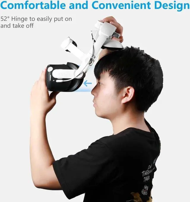 Alt view image 5 of 7 - Head Strap with Battery for Oculus Quest 2, 7500mAh Extend 4-5H Playtime, Adjustable Comfort Elite Head Strap Replacement, Lightweight Design and Enhanced Support in VR for Oculus/Meta Quest 2