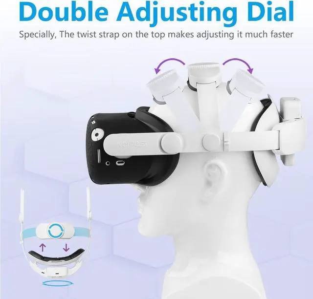 Alt view image 6 of 7 - Head Strap with Battery for Oculus Quest 2, 7500mAh Extend 4-5H Playtime, Adjustable Comfort Elite Head Strap Replacement, Lightweight Design and Enhanced Support in VR for Oculus/Meta Quest 2