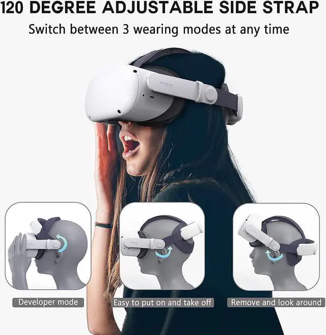 Alt view image 2 of 6 - BOBOVR M1 Plus Sports Head Strap,Compatible with Quest