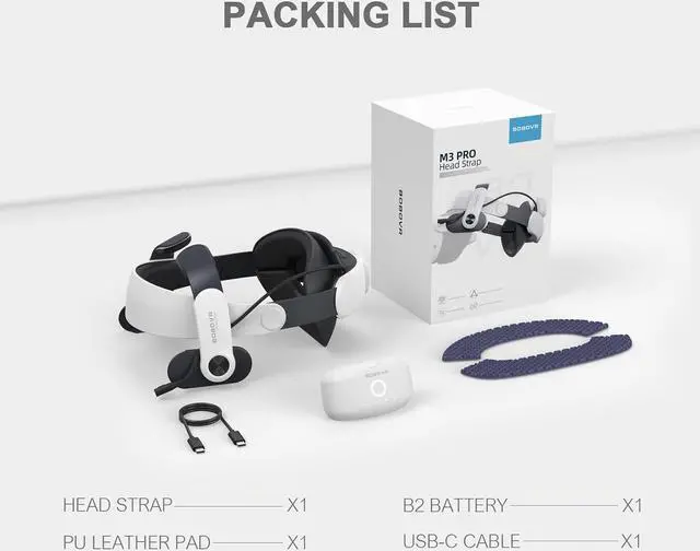 Alt view image 6 of 6 - BOBOVR M3 Pro Battery Pack Head Strap - Compatible with Meta Quest 3,Reduce Facial Stress,Magnetic Connection Hot-Swappable Battery Accessories