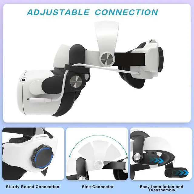 Alt view image 5 of 7 - NEWENMO Upgraded Elite Strap with Battery, 5300mAh Battery Pack, Head Strap in VR for Enhanced Support Comfort, Accessories for Reduce Head Pressure in VR